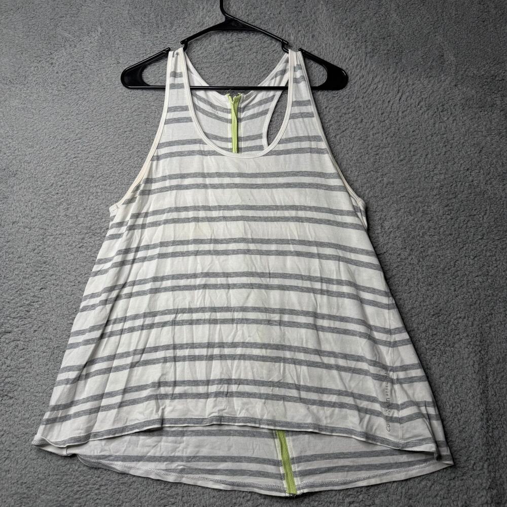 Calvin Klein Performance Tank Top Women's Large White and Gray Sleeveless
